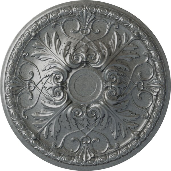 Ekena Millwork Tristan Ceiling Medallion (Fits Canopies up to 6 1/4"), Hand-Painted Platinum, 32 3/8"OD x 3 1/2"P CM32TNPLS - main